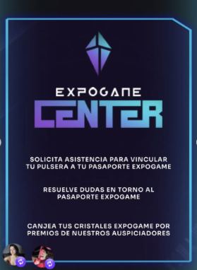 Lámina 6 de 8: Expogame Center: asistencia con la pulsera, dudas del Pasaporte y canje de cristales por premios