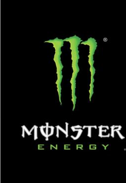 Lámina 1 de 1: Solo el logo de Monster Energy sobre fondo negro