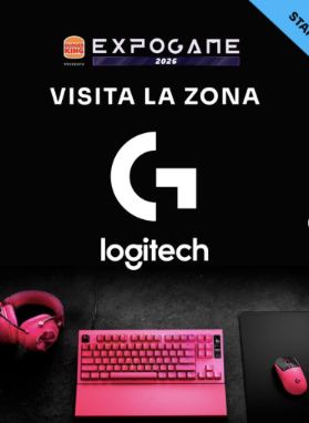 Lámina 1 de 4: “Visita la zona Logitech G” con teclado rosa