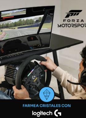 Lámina 2 de 4: “Farmea cristales con Logitech G”: simulador de Forza Motorsport