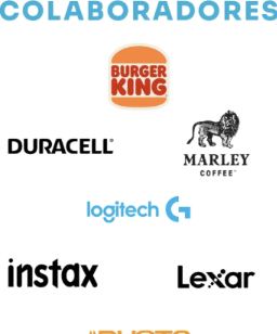 Lámina 3 de 5: Colaboradores: Burger King, Duracell, Marley Coffee, Logitech G, Instax, Lexar, Dust2