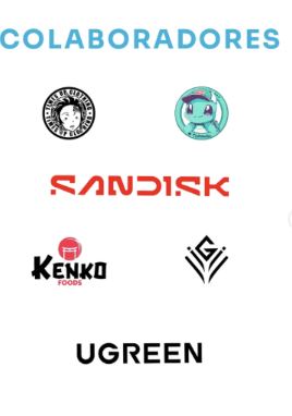 Lámina 4 de 5: Colaboradores: SanDisk, UGREEN, Kenko Foods y otros