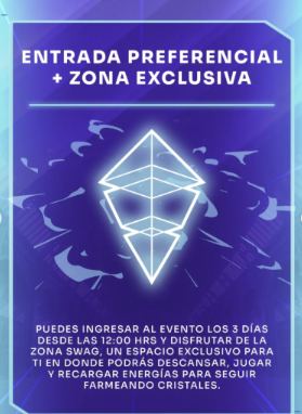 Lámina 3 de 6: Entrada preferencial desde las 12:00 y zona exclusiva para descansar, jugar y recargar