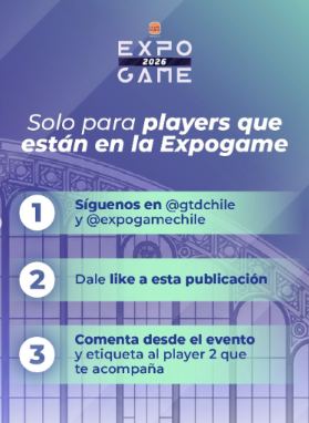 Lámina 2 de 2: “Solo para players que están en Expogame”: los 3 pasos