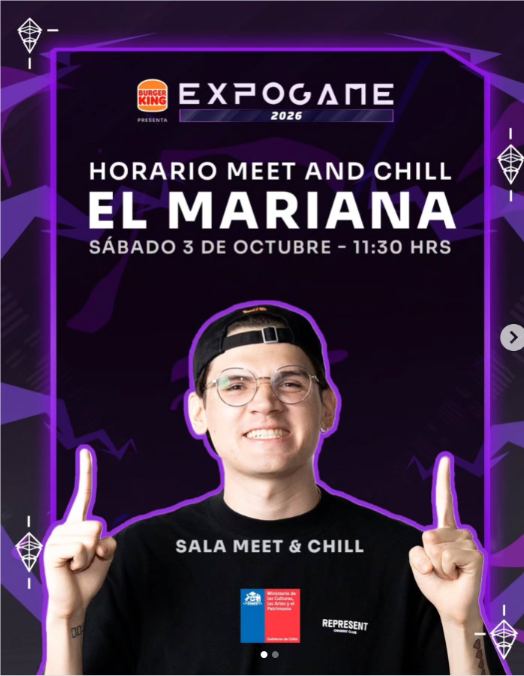 Lámina 1 de 2: Horario del Meet & Chill de El Mariana: sábado 3, 11:30, Sala Meet & Chill